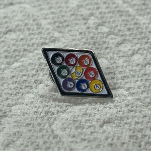 Colorful Vintage 2004 Billiard Pool Ball Enamel Lapel Pin Brooch Bar Games Sport